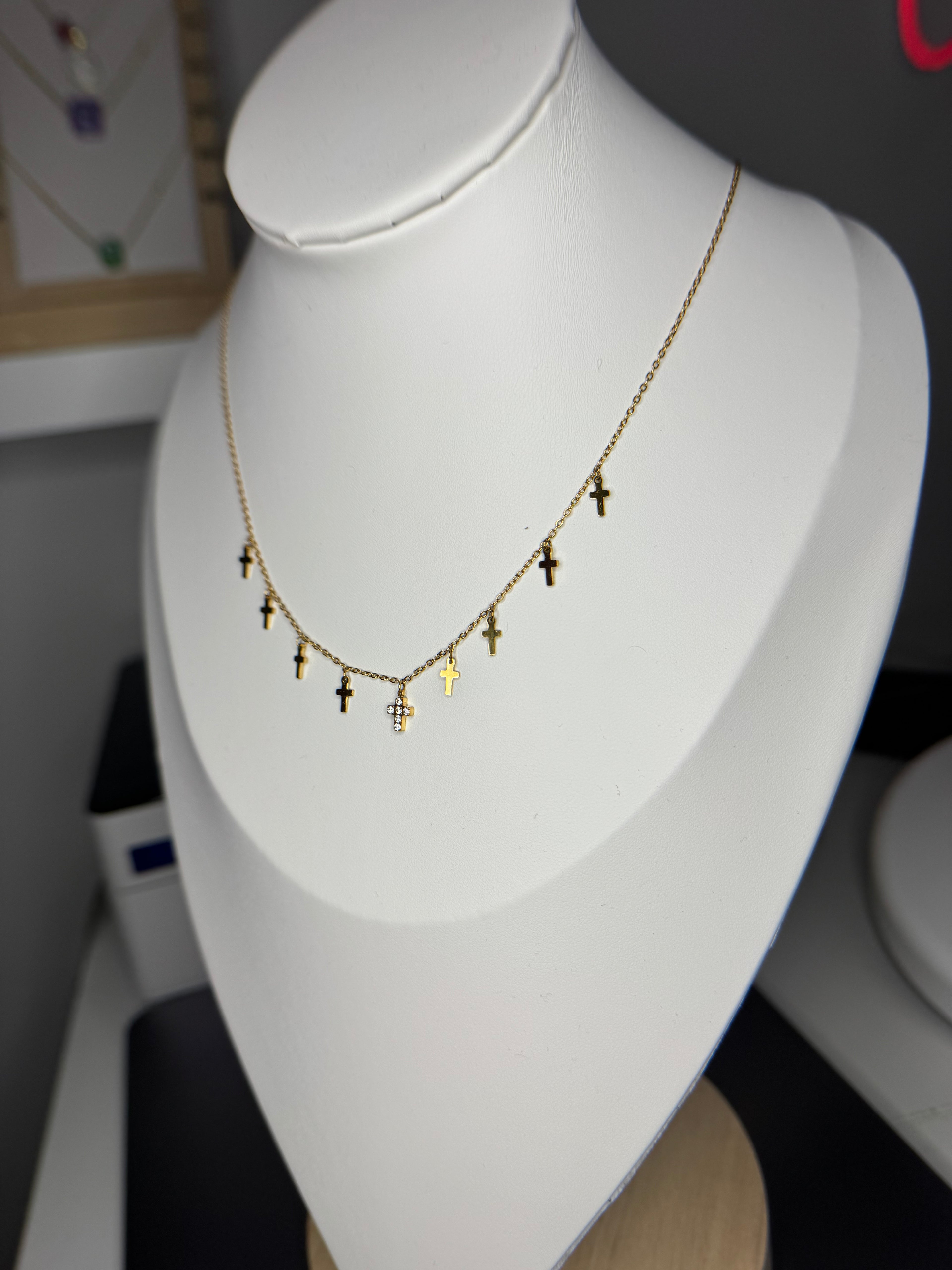 Cadena acero inoxidable mini cruces