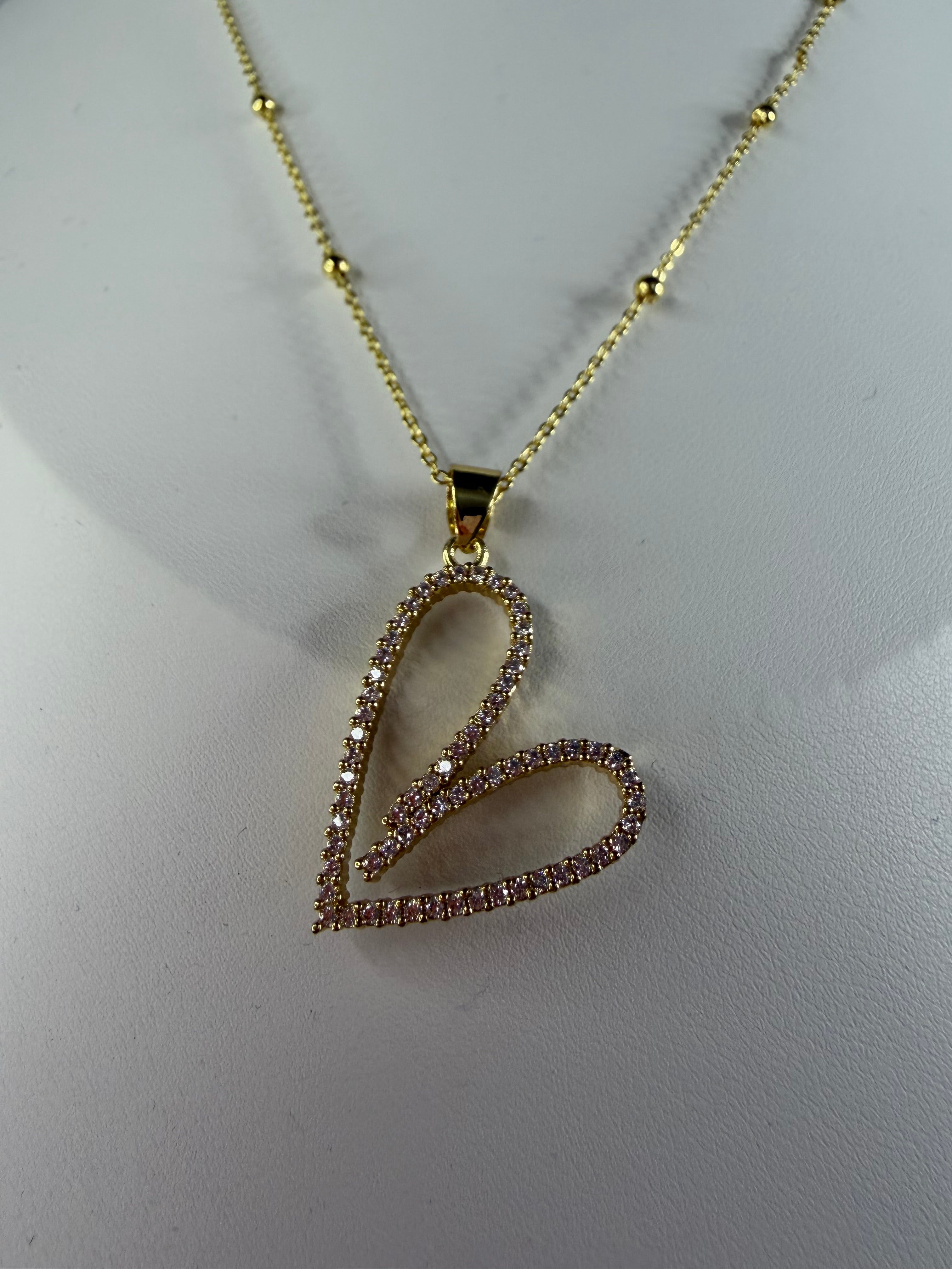 Cadena corazón de cristal