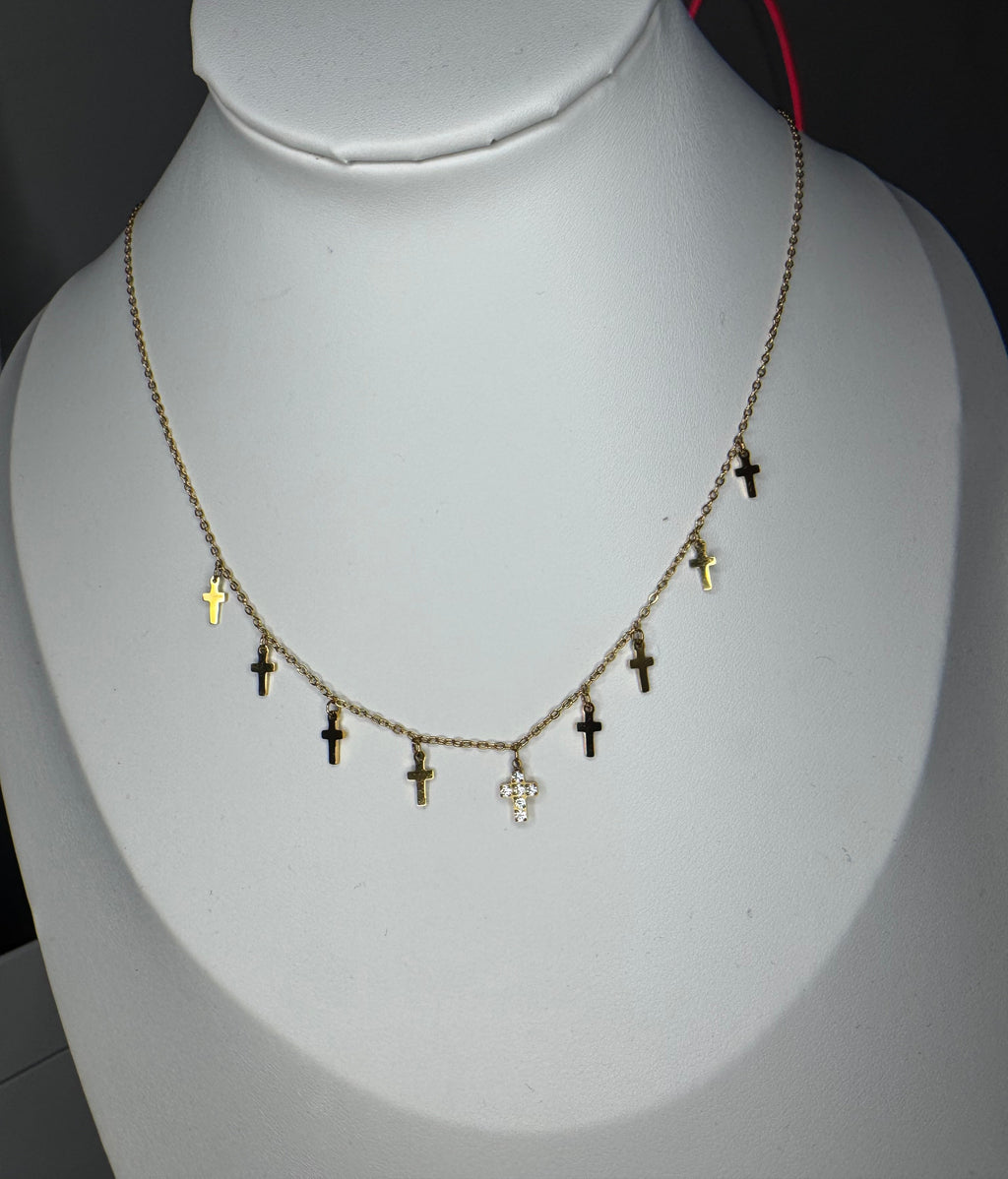 Cadena acero inoxidable mini cruces