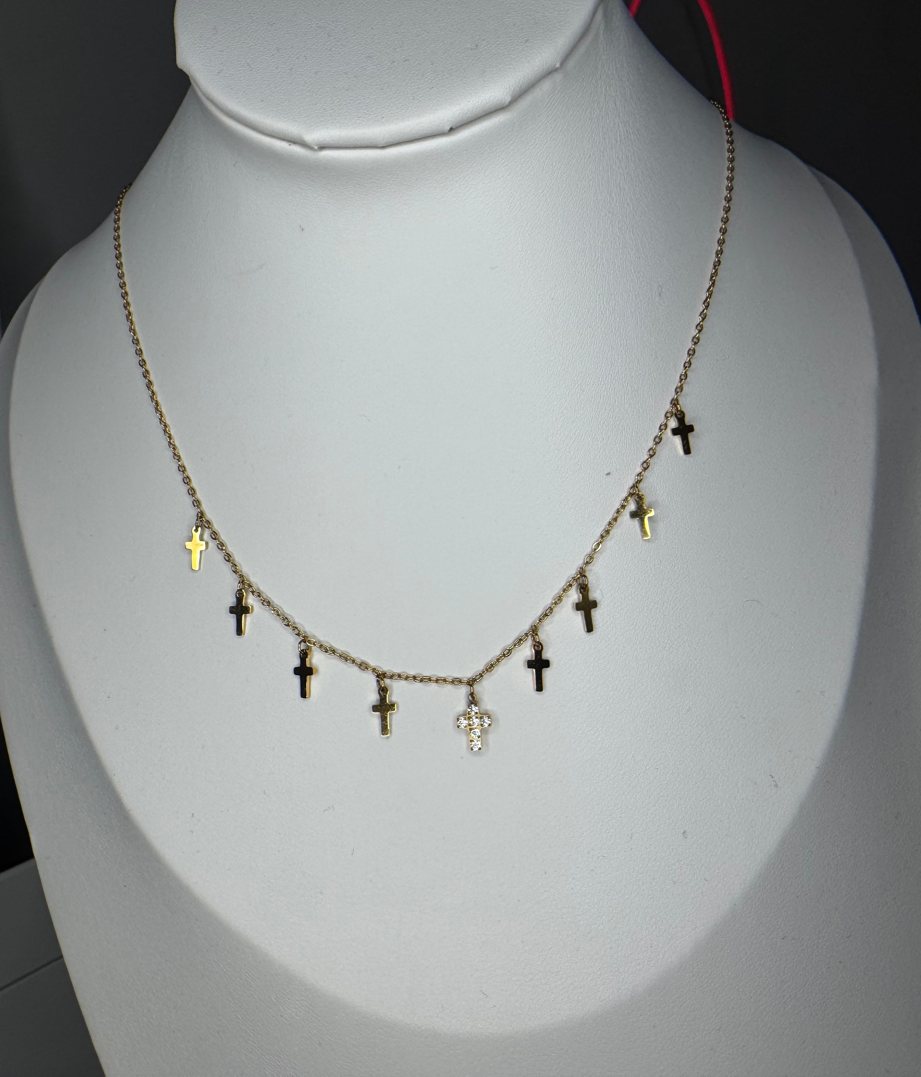 Cadena acero inoxidable mini cruces