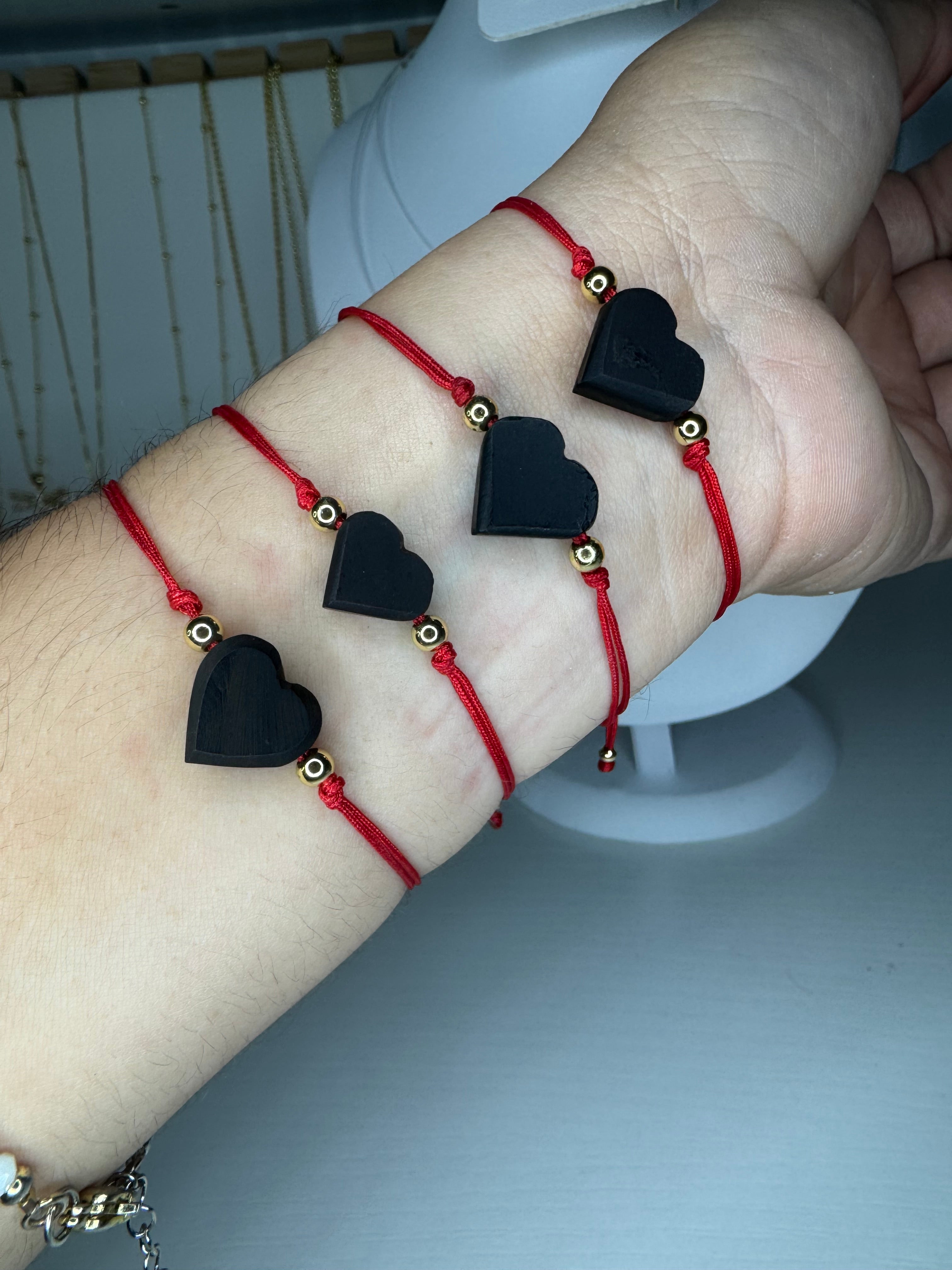 Pulsera corazón azabache