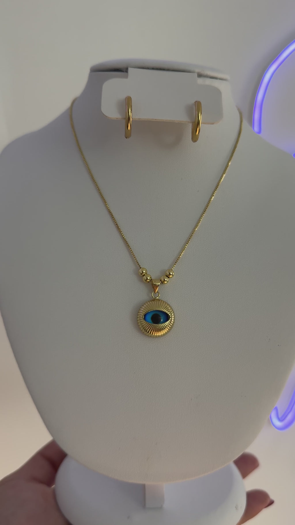 Cadena ojo turco dorado